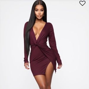 Fashion Nova burgundy dress